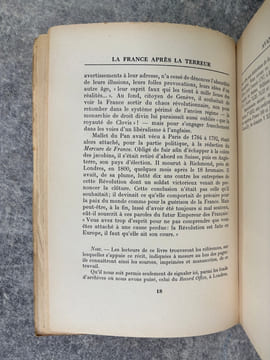 LA FRANCE APRES LA TERREUR. 1795-1799. . BESSAND-MASSENET PIERRE.