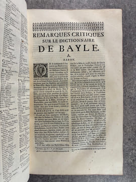 REMARQUES CRITIQUES SUR LE DICTIONNAIRE DE BAYLE. . JOLY PHILIPPE-LOUIS (ABBE. 1712-1782). 