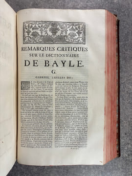 REMARQUES CRITIQUES SUR LE DICTIONNAIRE DE BAYLE. . JOLY PHILIPPE-LOUIS (ABBE. 1712-1782). 