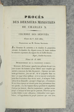 PROCES DES DERNIERS MINISTRES DE CHARLES X, PRECEDE DU RAPPORT DE M. BERENGER, MEMBRE DE LA CHAMBRE DES DEPUTES ET DE LA COMMISSION D'ACCUSATION, ET ...