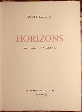 HORIZONS. ILLUSTRATIONS DE LOBEL-RICHE. . ROLLIN LOUIS.