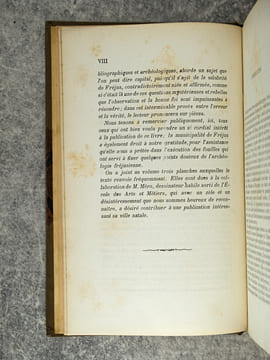 HISTOIRE DE FREJUS. FORUM JULII. SES ANTIQUITES - SON PORT (ACCOMPAGNEE DE TROIS PLANCHES). . AUBENAS J. A.