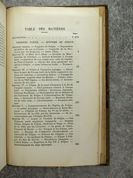 HISTOIRE DE FREJUS. FORUM JULII. SES ANTIQUITES - SON PORT (ACCOMPAGNEE DE TROIS PLANCHES). . AUBENAS J. A.
