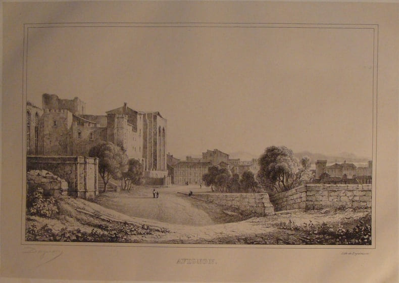 AVIGNON. GALAS, FABRIQUE DE GARANCE PRES VAUCLUSE. VILLENEUVE-LES-AVIGNON. LITH. DE ENGELMANN.. DAGNAN ISIDORE (1788-1873).
