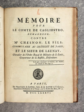 MEMOIRE POUR LOUIS-RENE-EDOUARD DE ROHAN, CARDINAL DE LA SAINTE EGLISE ROMAINE, EVEQUE & PRINCE DE STRASBOURG, LANDGRAVE D’ALSACE, PRINCE-ETAT ...