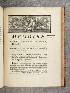 MEMOIRE POUR LOUIS-RENE-EDOUARD DE ROHAN, CARDINAL DE LA SAINTE EGLISE ROMAINE, EVEQUE & PRINCE DE STRASBOURG, LANDGRAVE D’ALSACE, PRINCE-ETAT ...