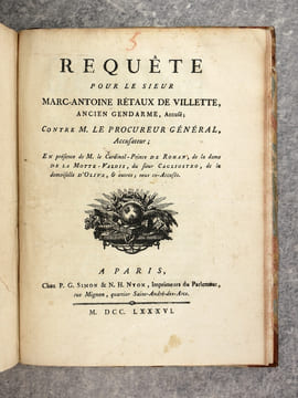 MEMOIRE POUR LOUIS-RENE-EDOUARD DE ROHAN, CARDINAL DE LA SAINTE EGLISE ROMAINE, EVEQUE & PRINCE DE STRASBOURG, LANDGRAVE D’ALSACE, PRINCE-ETAT ...