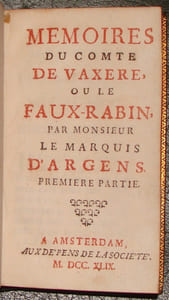 MEMOIRES DU COMTE DE VAXERE, OU LE FAUX-RABIN.