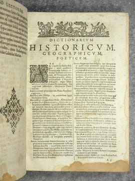 DICTIONARIUM HISTORICUM, GEOGRAPHICUM, POETICUM. AUTHORE CAROLO STEPHANO. GENTIUM, HOMINUM, DEORUM. GENTILIUM, REGIONUM, LOCORUM, CIVITATUM, ...