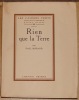 RIEN QUE LA TERRE. VOYAGE. PARIS. GRASSET. 1926. (LES CAHIERS VERTS PUBLIES SOUS LA DIRECTION DE DANIEL HALEVY 65).. MORAND PAUL. (1888-1976).