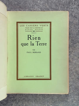 RIEN QUE LA TERRE. VOYAGE. . MORAND PAUL. (1888-1976).