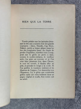 RIEN QUE LA TERRE. VOYAGE. . MORAND PAUL. (1888-1976).
