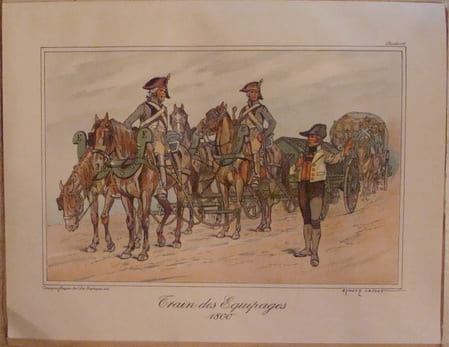 ATTELAGES MILITAIRES. LITHOGRAPHIES ORIGINALES, DESINS DE E. LAJOUX. COLLECTION "LES EQUIPAGES". . MAC ORLAN. (PIERRE DUMARCHEY, DIT. 1882-1970).