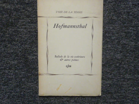Ballade de la vie extérieure & autres poemes.. HOFMANNSTHAL Hugo ( Von )