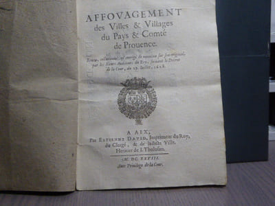 AFFOUAGEMENT des Villes & Villages du Pays & Comté de PROVENCE.