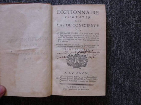 Dictionnaire portatif des cas de conscience.. ANONYME DICTIONNAIRE