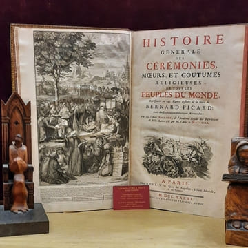 HISTOIRE GÉNÉRALE DES CÉRÉMONIES. MOEURS, ET COUTUMES RELIGIEUSES DE TOUS LES PEUPLES DU MONDE, representées en 243 Figures dessinées de la main de ...