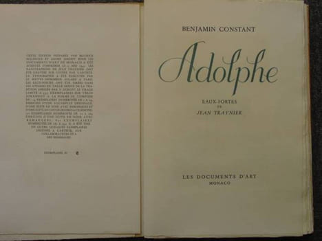ADOLPHE. Eaux-fortes de Jean TRAYNIER.. CONSTANT Benjamin - TRAYNIER Jean