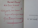 Les quarante médaillons de l'ACADEMIE. ENVOI AUTOGRAPHE signé de Jules BARBEY D'AUREVILLY.. BARBEY D'AUREVILLY Jules - HUSER G.