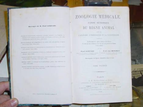 zoologie médicale. exposé méthodique du règne animal basé sur l'anatomie, l'embryogénie et la paléontologie comprenant la description des espèces ...