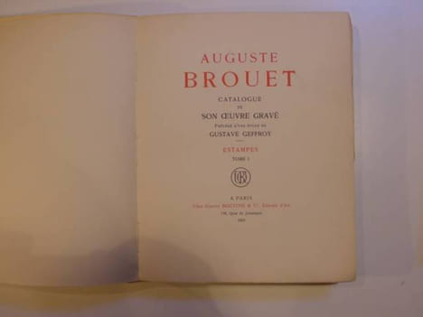 Catalogue de son oeuvre gravé.Estampes.. BROUET Auguste
