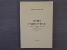 LETTRE PHILOSOPHIQUE. Traduite d'allemand en français par Antoine Du Val ( 1671 ).. SENDIVOGE Michel