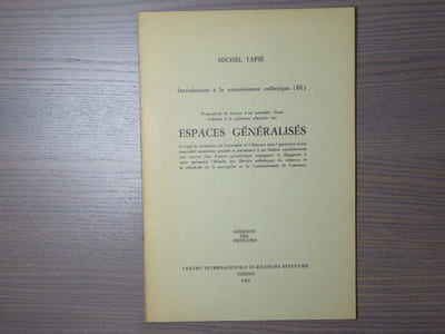 Introduction à la connaissance esthétique ( III ). Proposition de lecture d'un ensemble visuel ordonné à la puissance abstraite des ESPACES GENERALISES.