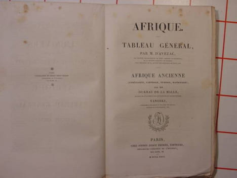 esquisse générale de l'afrique et afrique ancienne.carthage.numidie et mauritanie.l'afrique chrétienne.l'univers pittoresque.. D'AVEZAC. DUREAU DE LA ...