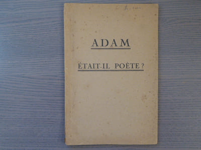 ADAM était-il poète ?