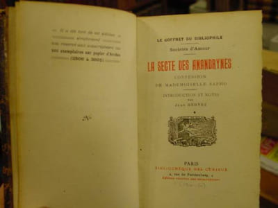 La secte des ANANDRYNES. Confession de mademoiselle SAPHO. Introduction et notes par Jean Hervez.