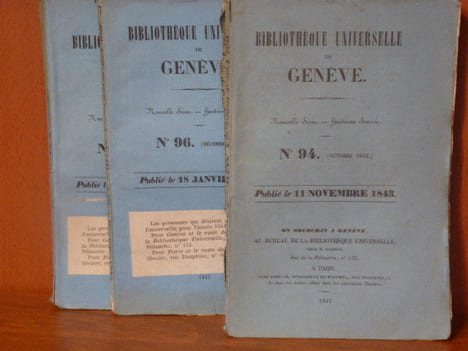 BIBLIOTHEQUE UNIVERSELLE DE GENEVE. Nouvelle Série - Cinquième Année N°49 à 60. ( 1840 ) - 12 volumes, année complète.. BIBLIOTHEQUE UNIVERSELLE DE ...