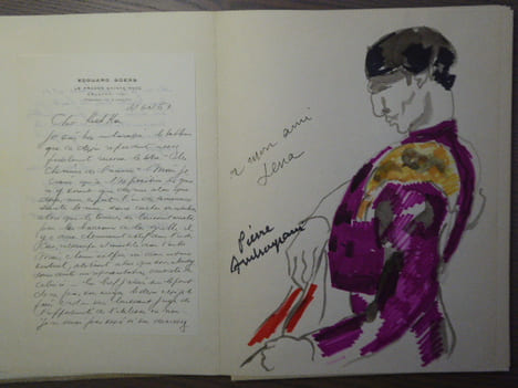 ROUTES ET CHEMINS avec Jean GIONO et 56 peintres témoins de leur temps. DESSIN ORIGINAL en couleurs signé de Pierre AMBROGIANI et LETTRE AUTOGRAPHE ...