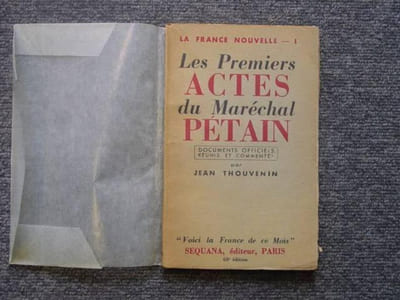Les premiers actes du Maréchal PETAIN.