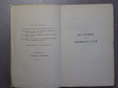 Les soirées du Grammaire-Club.