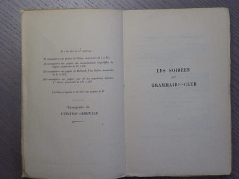 Les soirées du Grammaire-Club.. BOULENGER Jacques.THERIVE André.