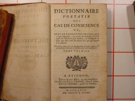 dictionnaire portatif des cas de conscience.. ANONYME