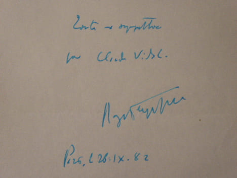 Billet autographe signé.. PEYREFITTE Roger