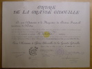 Diplôme de l'ORDRE DE LA GRANDE GIDOUILLE.. ORDRE DE LA GRANDE GIDOUILLE - PATAPHYSIQUE