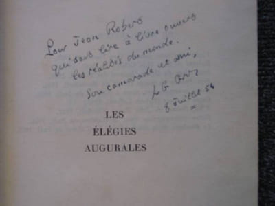 Les élégies augurales. Envoi autographe signé de léon-Gabriel GROS.