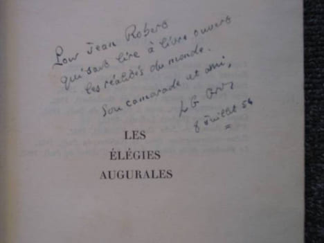 Les élégies augurales. Envoi autographe signé de léon-Gabriel GROS.. GROS Léon-Gabriel