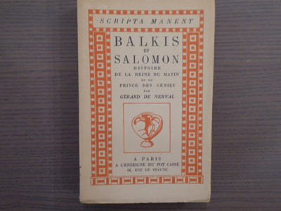 BALKIS et SALOMON histoire de la reine du matin et du prince des Génies. Ornementation dessinée et gravée par Louis BOUQUET.