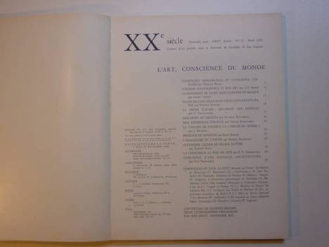 revue xxe siècle. l'art, la conscience du monde. Collectif & Ernst-manessier-baj.