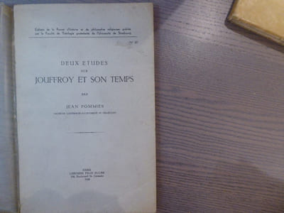 Deux Etudes sur Jouffroy et son Temps.