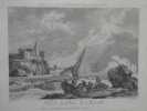 Gravure: "Vue de la rade de Marseille" extraite de: "Cahier de 4 vues de Provence par HACKAERT".. HACKAERT