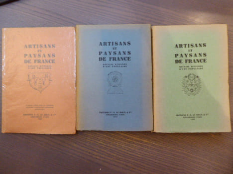 Artisans et Paysans de France. Recueil d'études d'Art Populaire. 3 volumes.. RIFF Adolphe M.