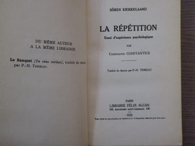 La Répétition - Essai d'expérience psychologique.