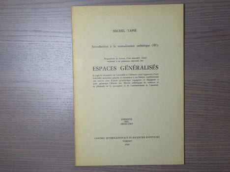 Introduction à la connaissance esthétique ( III ). Proposition de lecture d'un ensemble visuel ordonné à la puissance abstraite des ESPACES ...