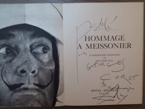 Manifeste en hommage à MEISSONNIER. Lithographies originales par Salvador DALI. Envoi autographe signé de Salvador DALI.. DALI Salvador
