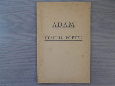 ADAM était-il poète ?