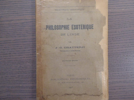 La PHILOSOPHIE Esotérique de l'Inde.. CHATTERJI J.C.